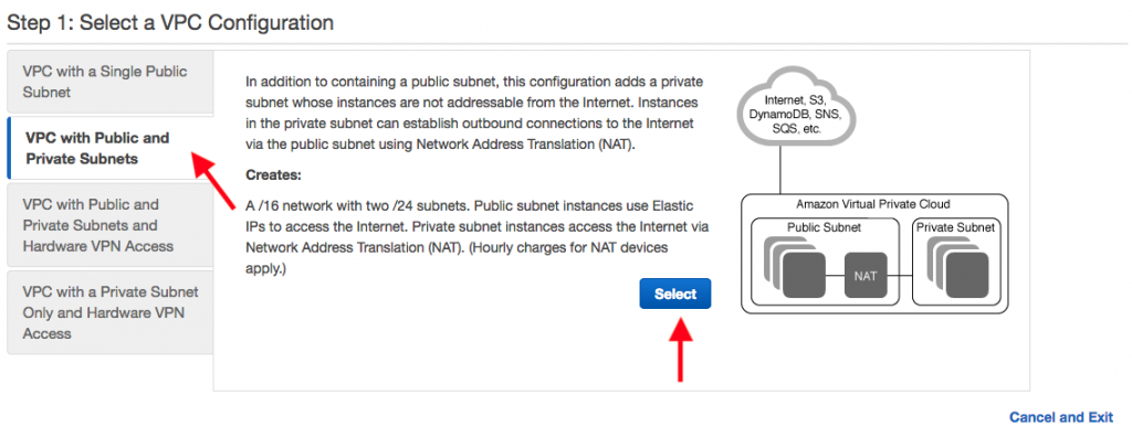 Select a VPC Configuration