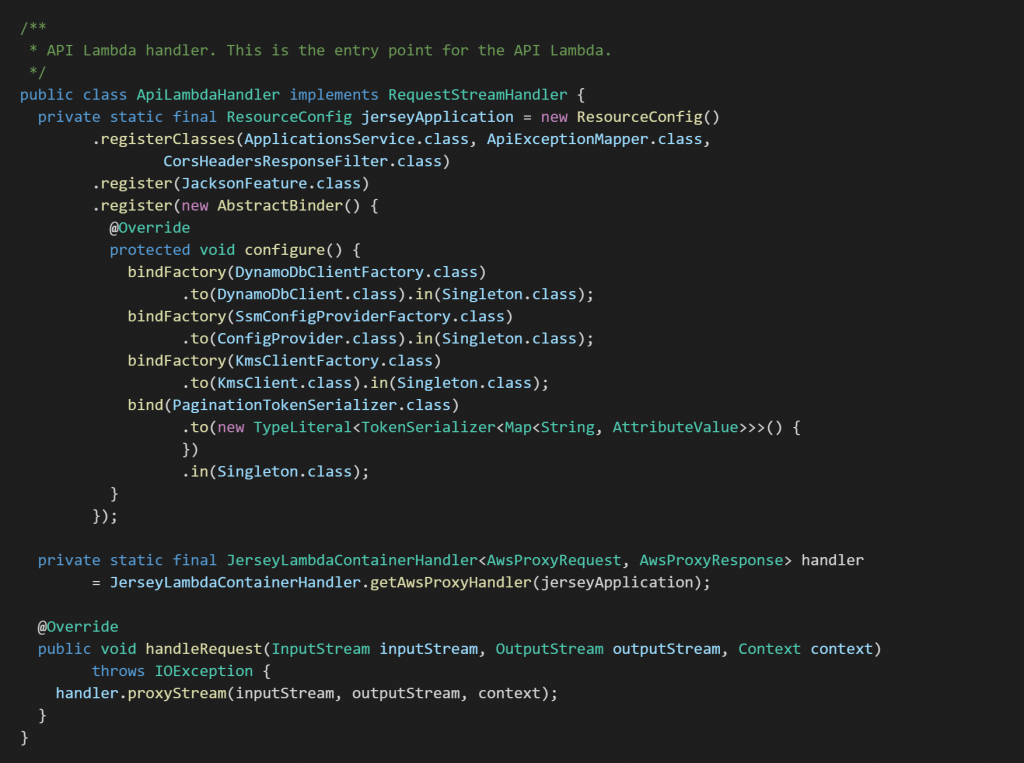 API Lambda handler. This is the entry point for the API Lambda.