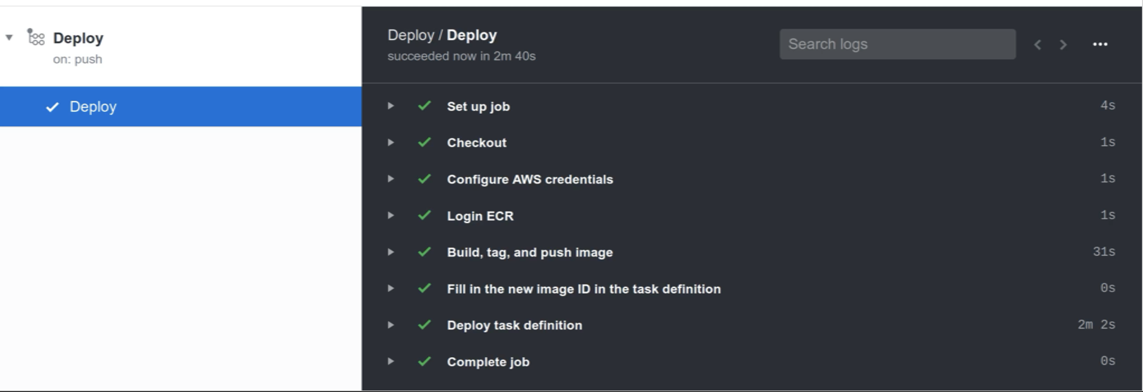 GitHub Actions workflow running.
