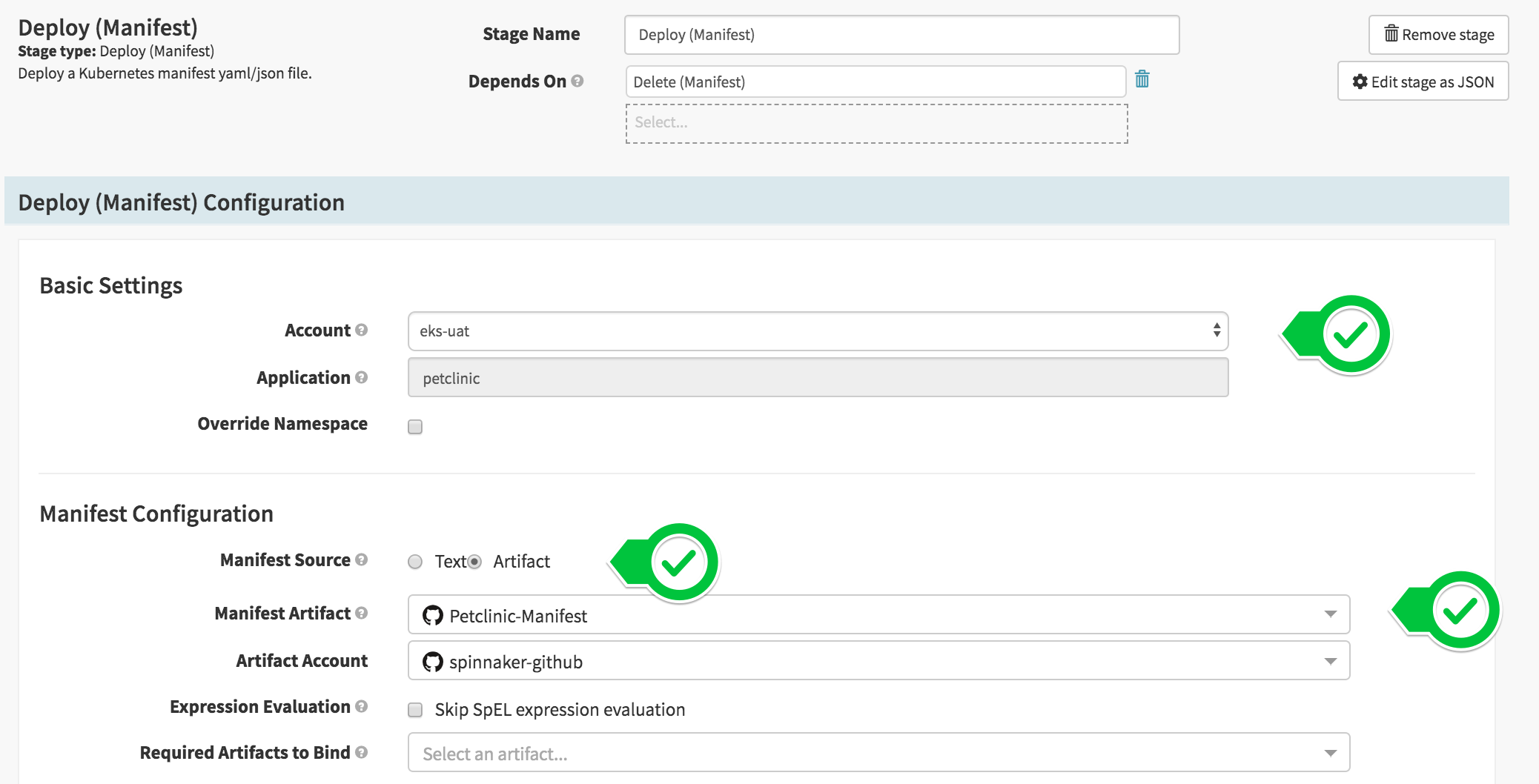 Deploy Manifest Stage