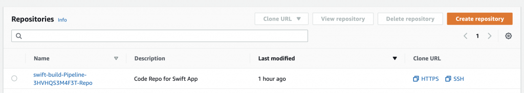 screenshot of repository view