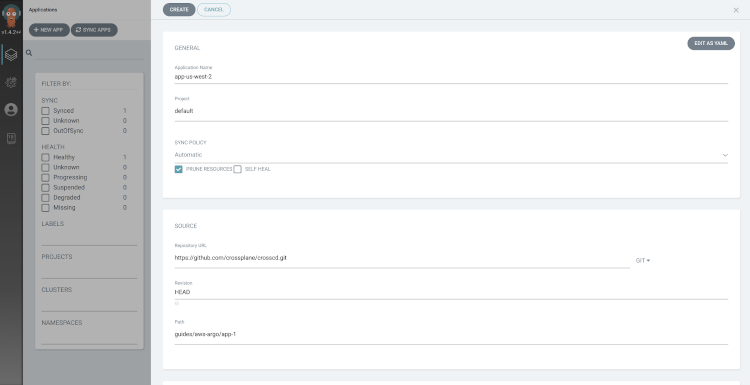 Screenshot showing when we first deploy our application, which is a WordPress blog, it is in our us-west-2 Amazon EKS cluster.