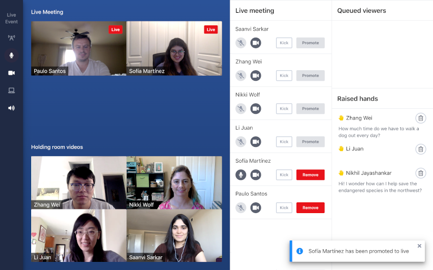 moderator introducing attendees.