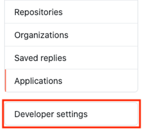 Developer settings option below Applications option at the bottom