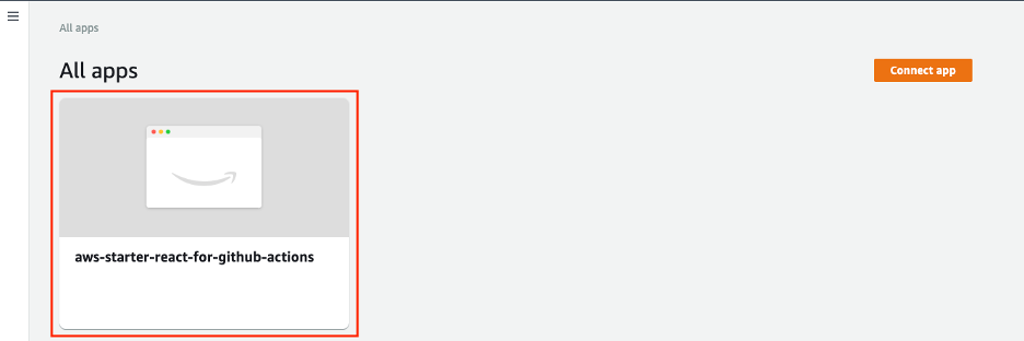 When the build has succeeded, you can access your new app in the AWS Management Console.