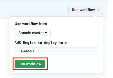 Select the run workflow option and run the workflow