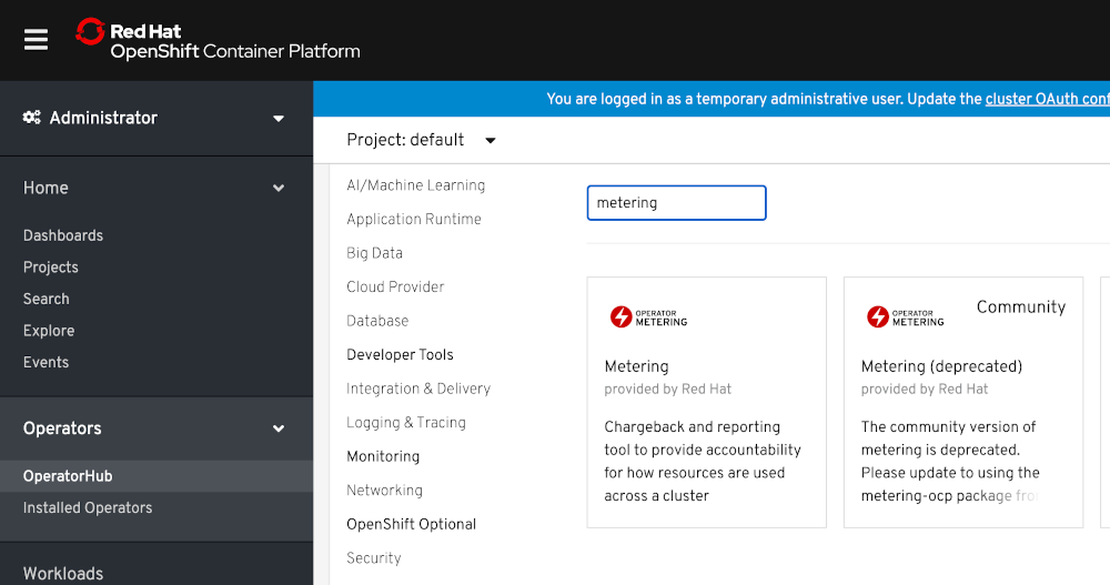 OpenShift Metering Operator