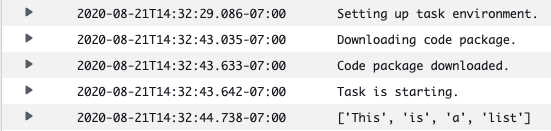 Screenshot showing each step of the flow of executions.