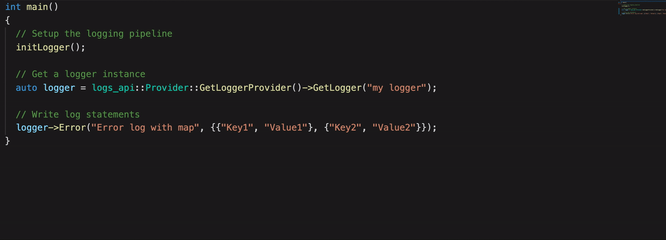 Sequence of a log with attributes being exported to Elasticsearch and being viewed through Kibana.