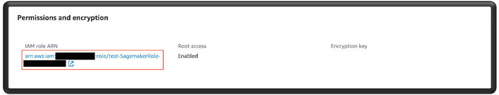 Click on the IAM role ARN link