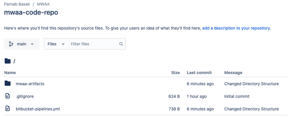 mwaa-artifacts and bitbucket-pipelines.ymal in the mwaa-code-repo
