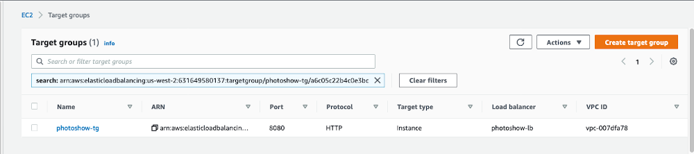 screenshot of target group 1