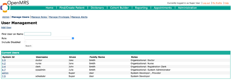 Figure 10: Navigation to access and modify default user credentials.