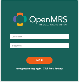 Figure 5: OpenMRS login page.