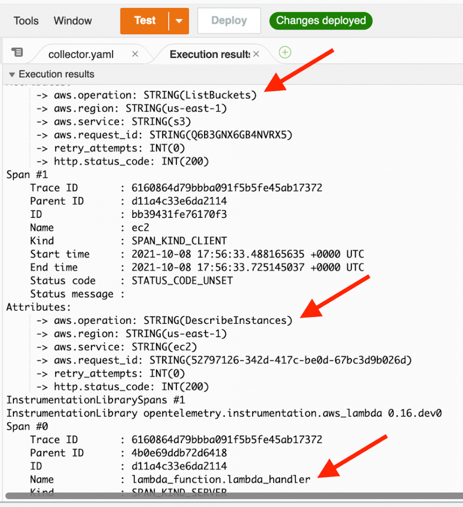 Exporting OTel Python spans using the logging exporter for debugging purposes