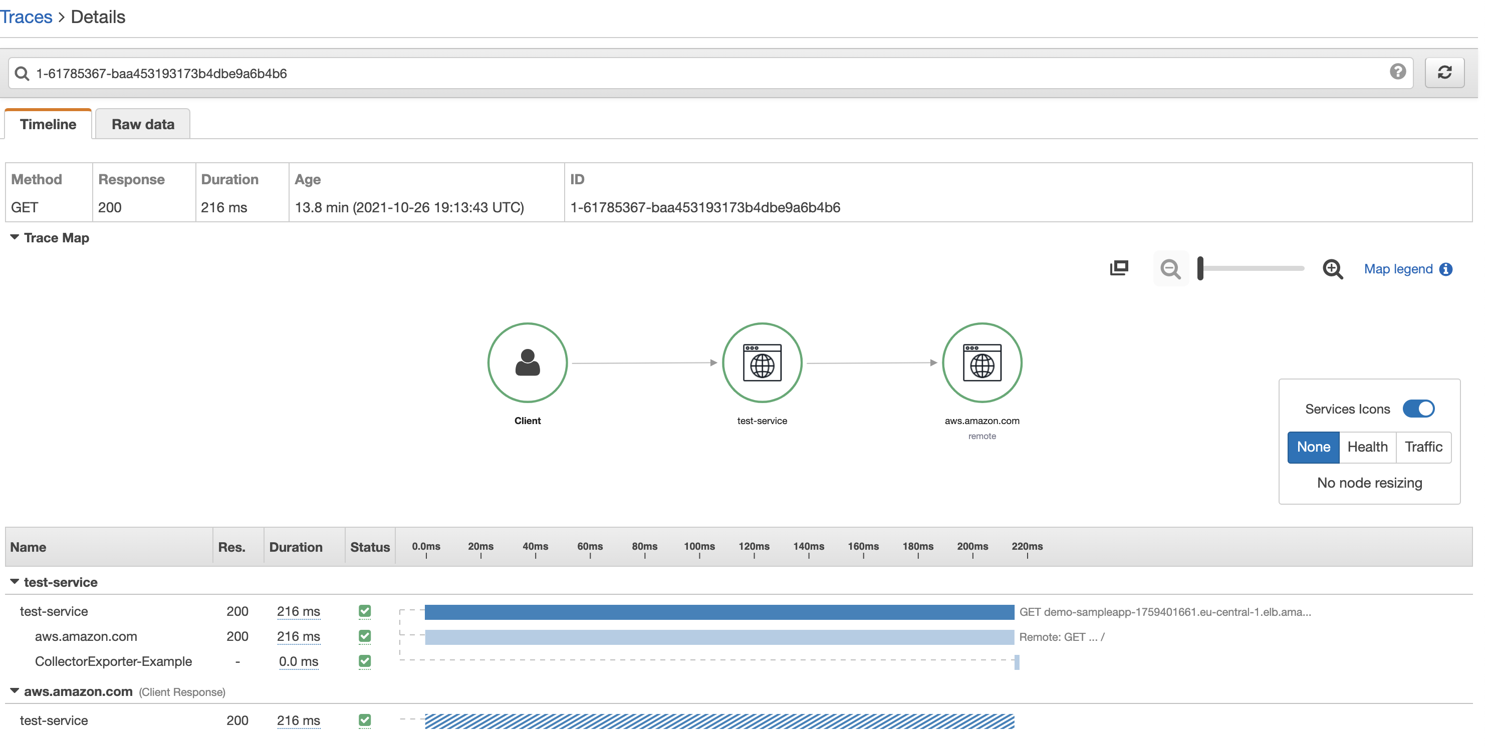 screenshot showing application issuing a call to aws.amazon.com