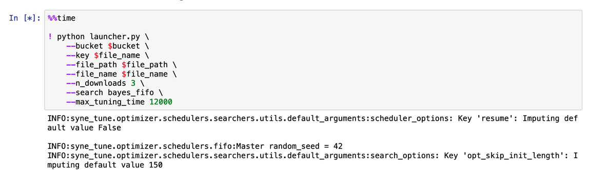 A screenshot showing the launcher python script, with options, being run