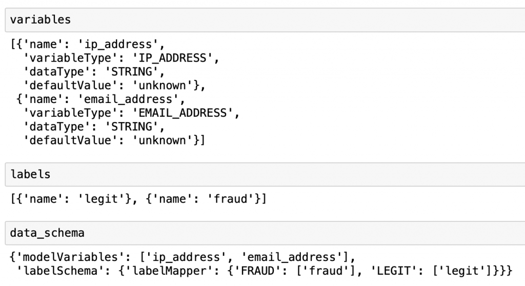 Output from loading Pandas data frame