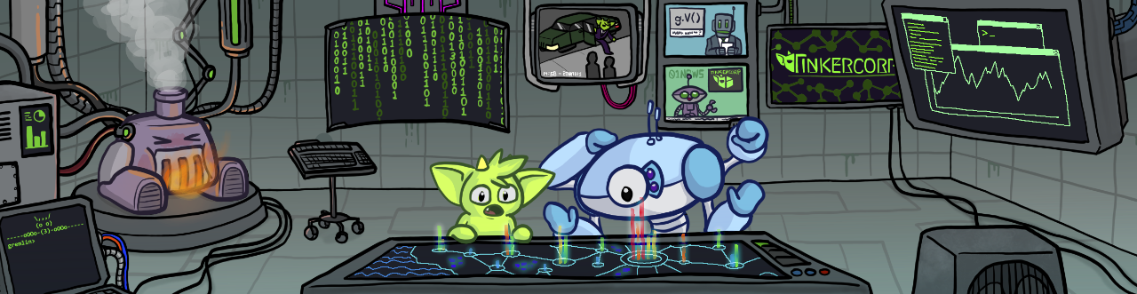 Apache TinkerPop character illustration with gremlin and a robot