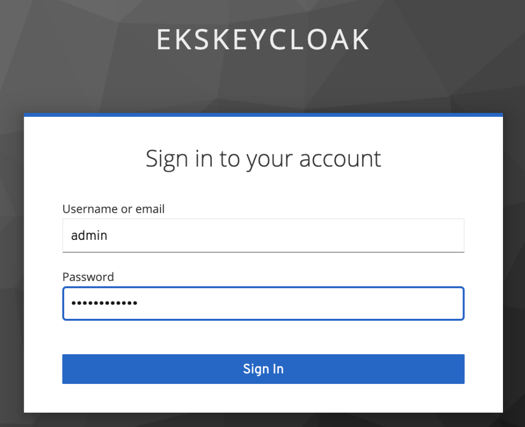 Keycloak sign in screen