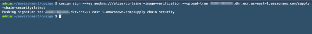 environment cosign command