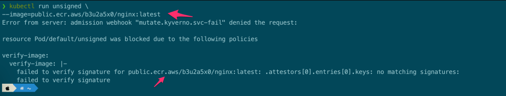 image blocked by admission controller