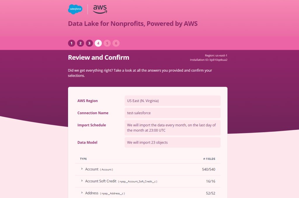 review configuration and confirm