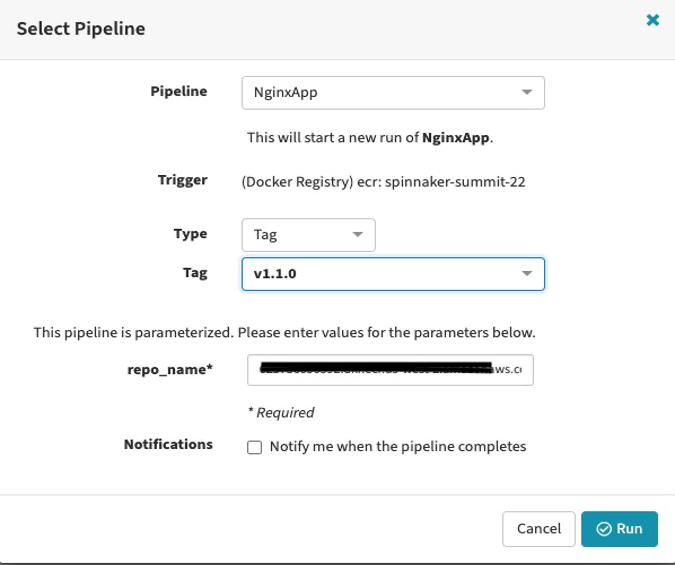 select pipeline screen