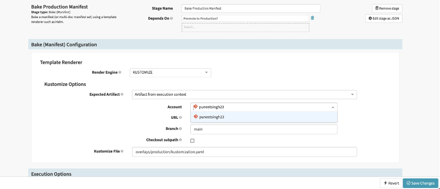 Bake production manifest screen