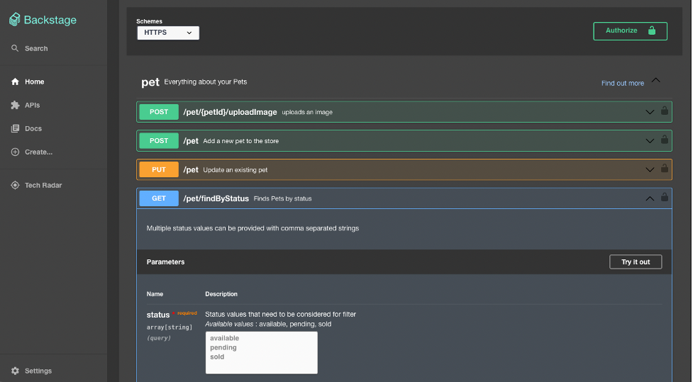 Backstage resource documentation