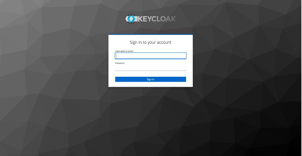 Keycloak login screen