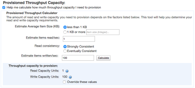 changing throughput capacity in DynamoDB