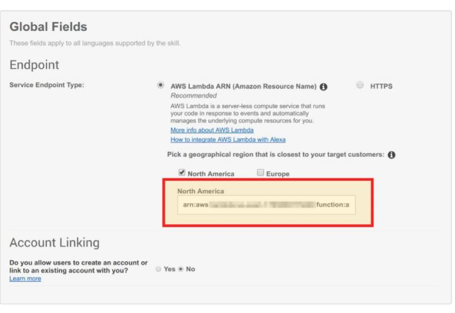 copy and paste the ARN from the created function