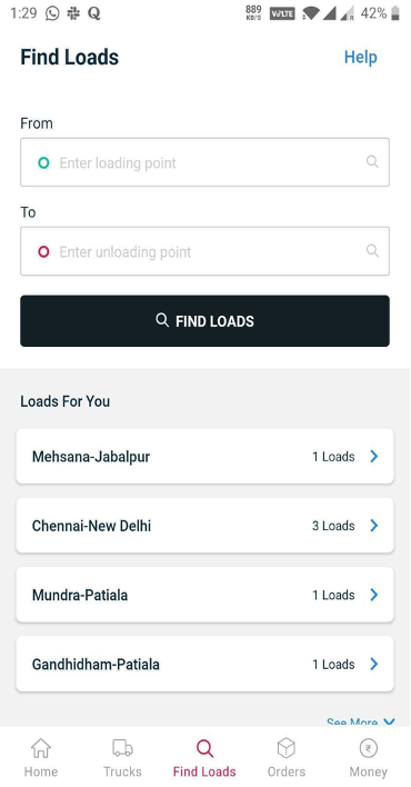Blackbuck's search dialogue interface