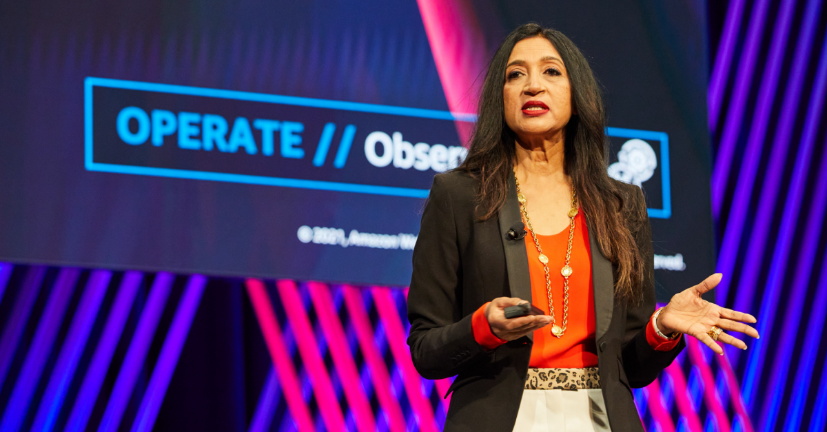 Nandini Ramani - Vice President, AWS Monitoring & Observability. She's speaking at a leadership session at re:Invent.
