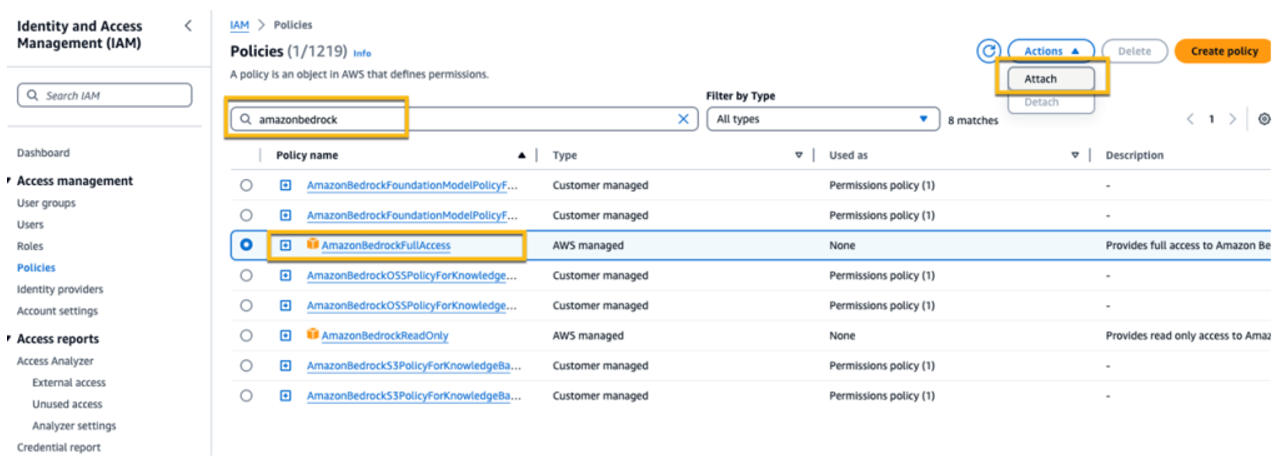 Configurando as permissões no IAM