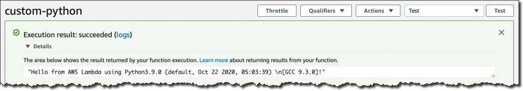 Screenshot of the console.