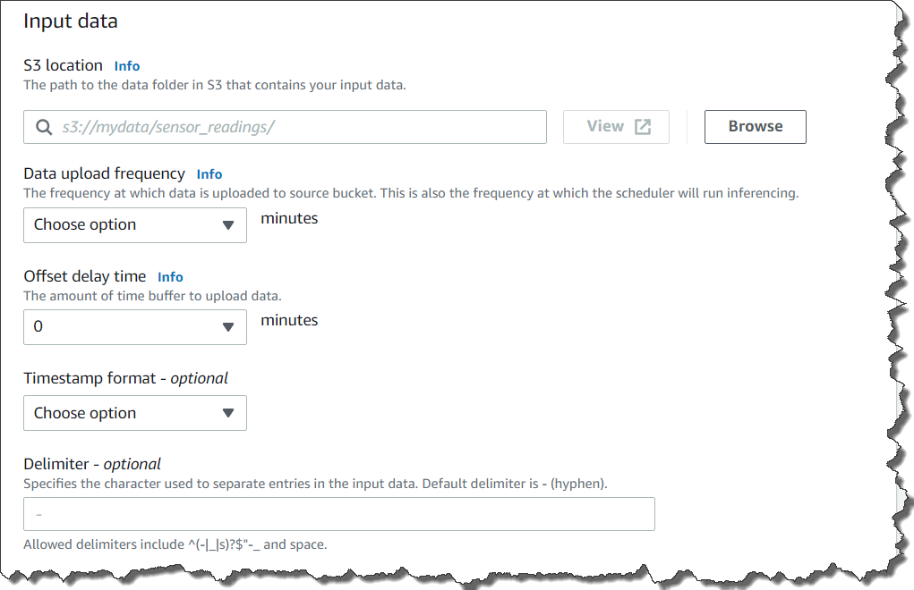 setting up input S3 bucket