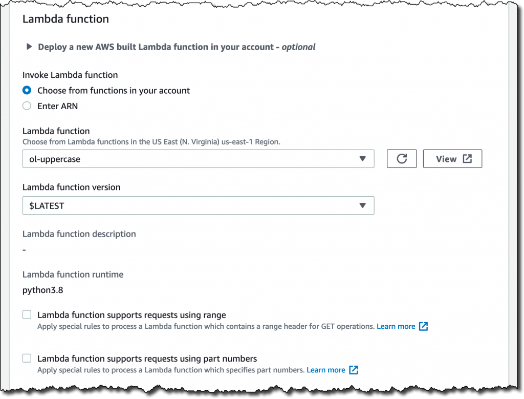S3 console screenshot.