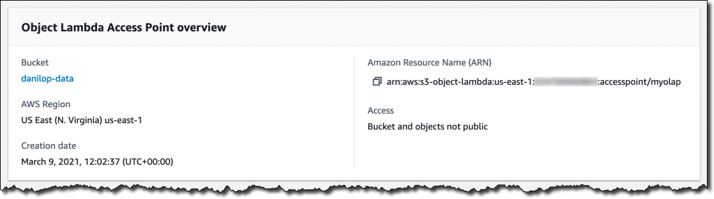 S3 console screenshot.