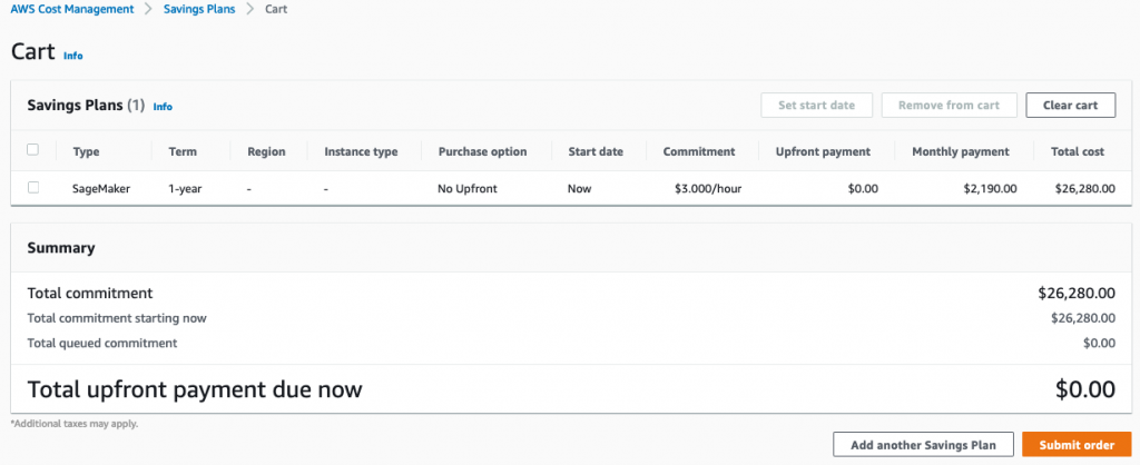 SageMaker Savings Plan
