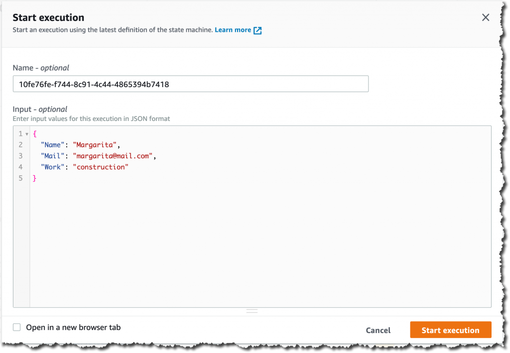Starting the execution