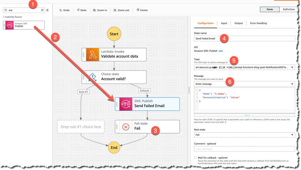 Steps for configuring the error path