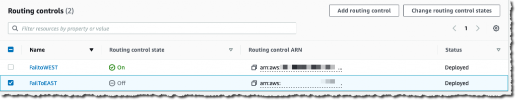 Changing routing control states