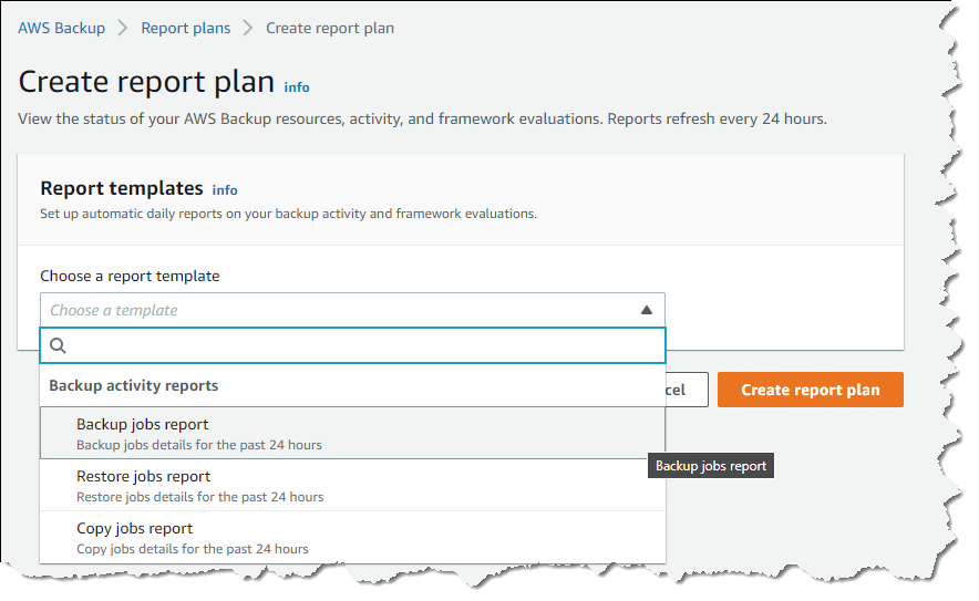 Selecting audit report template