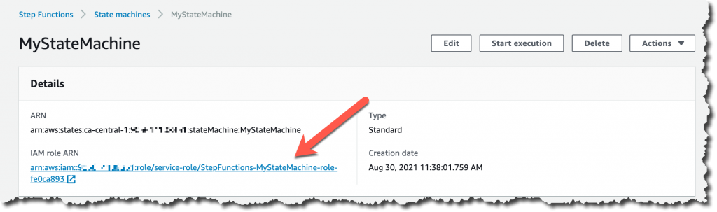 Link of the IAM role