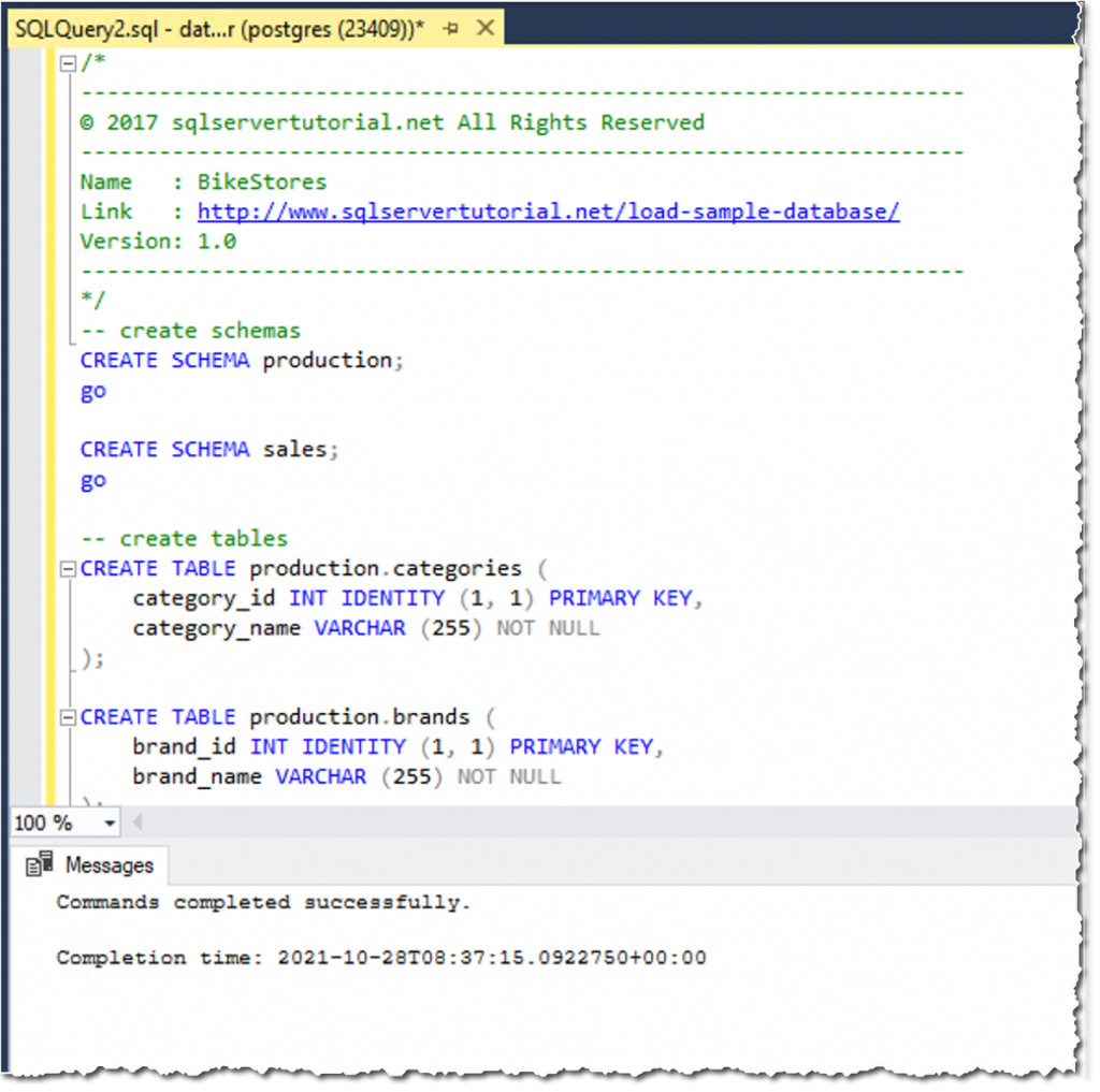 babelfish create schema
