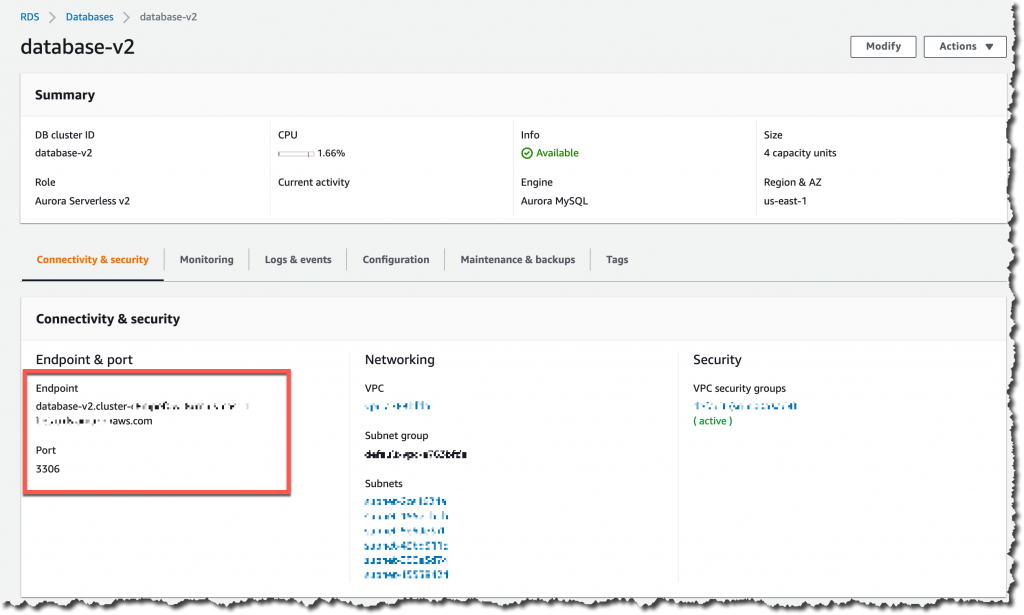 数据库详细信息页面