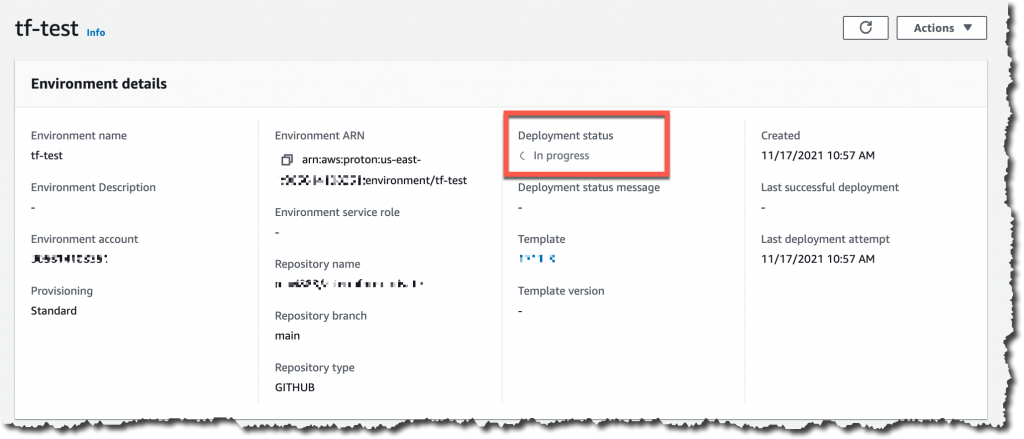 환경 세부 정보