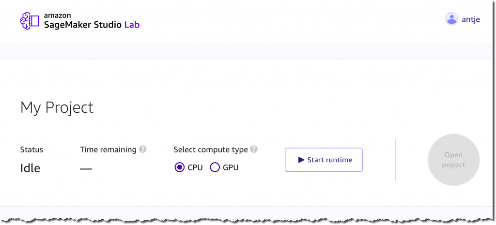 Amazon SageMaker Studio Lab - Select Compute